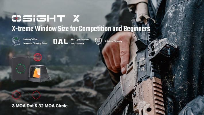 Olight Osight X 3 MOA Dot Sight with 32 MOA Circle with Magnetic USB-C Rechargeable Charging Cover